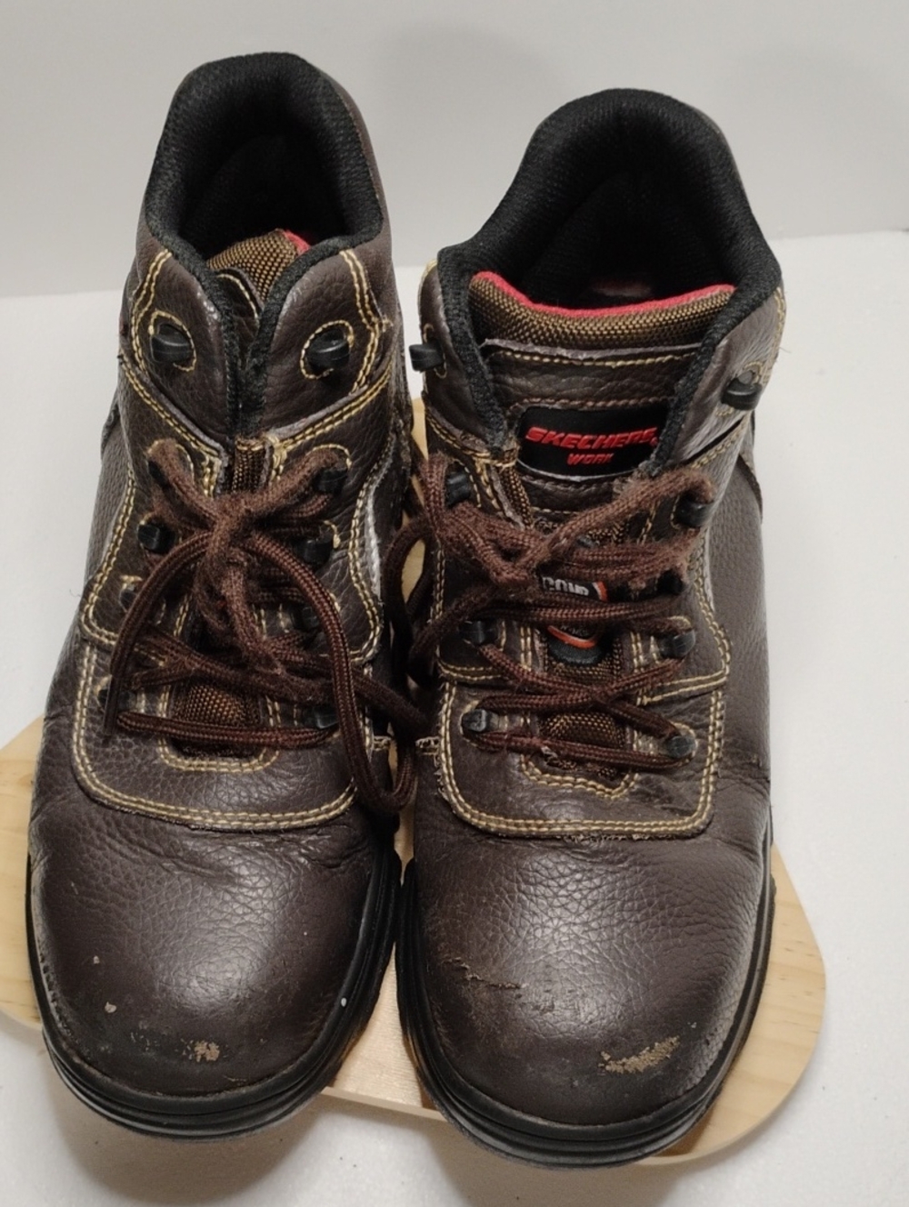 Skechers Men’s Dark Brown Lace-Up Work Boots